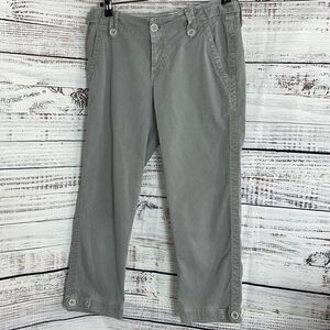 Eddie Bauer pants Womens size 4 bermuda Y2K cropped shaw corduroy gray Pockets